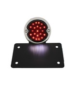 Motorcycle Vertical License Plate Chrome Bracket LED Tail Light Smoke Lens - $90.00