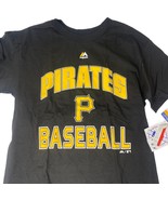Pittsburgh Pirates T-shirt Youth official Majestic MLB Black - £14.53 GBP