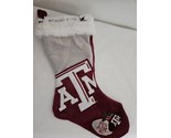 Texas A&amp;M Christmas Stocking Aggies Maroon White Football with Holly Design - $18.79