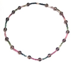 Smoky Quartz Tourmaline , Combination Necklace , Handmade Necklace , 171... - $210.00