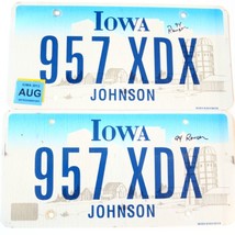 2012 United States Iowa Johnson County Passenger License Plate 957 XDX - £10.53 GBP