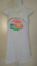 Cat &amp; Jack Girl&#39;s Happy Beach Day Graphic T-Back White Tank Top Size M(7/8) - £9.51 GBP