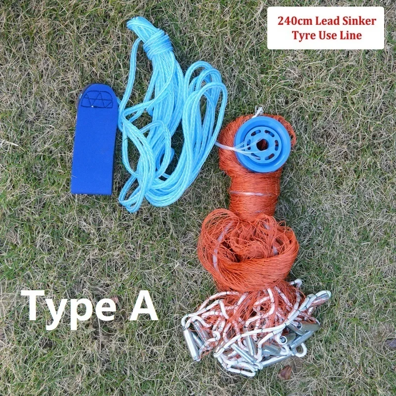 2.4-7.2m Cast Nets With Sinker Or Without Sinker High-quality Tire Line Small    - $40.86