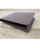 Vintage Leather Wallet Slim Bifold Paisley Satin Lined w/Photo Card Hold... - $40.55 CAD