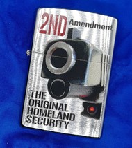 2nd Amendment Original Homeland Security Brushed Chrome Authentic Zippo ... - £21.02 GBP