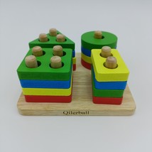 Qilerball Infant toys Wooden Sorting Stacking Toys for Shape Color Recognition - £12.78 GBP