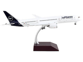 Boeing 787-9 Commercial Aircraft w Flaps Down Lufthansa White w Blue Tail Gemini - £131.99 GBP