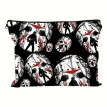 Jason Horror Mask Cosmetic Bag Zipper Pouch, Canvas Cosmetic Travel Bag - £10.39 GBP