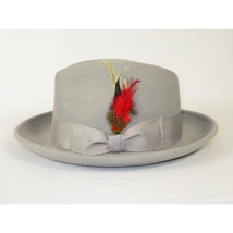 Men's Milani Wool Fedora Hat Soft Crushable Lined FD219 Light Gray image 4