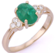 14K Yellow Gold Emerald Ring - £501.08 GBP