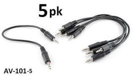 5-Pack Of 1Ft Stereo 3.5Mm Male To Male Plug Audio Cable, Av-101 - $22.99