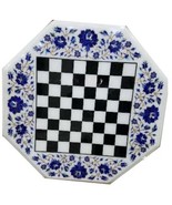 Marble Chess Table Top Inlay Lapis Lazuli Stone  for Home Decor   - $355.00+