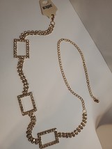Waist Belt Elegant Simulated Shiny Jewels Gold Tone Colors 42&quot; Long Adju... - $9.59