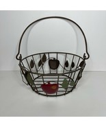 Metal Fruit Basket Cage handled Snack Storage Vegetable Holder - $13.10