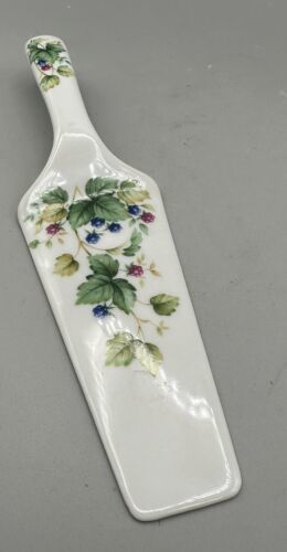 Primary image for Pie Cake Server Andrea by Sadek Berry & Leaves Design Porcelain  10 Inches Long