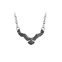 Alchemy Of England  P876 - Ravenette Necklace Raven bird Gothic Pendant - £17.18 GBP