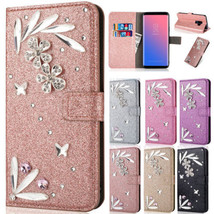 For Samsung J5 J7 Pro A8 J8 2018 Bling Magnetic Flip Leather Wallet Case... - $40.58