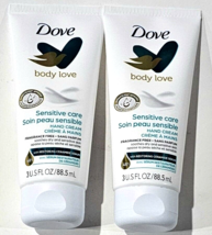 2 Pack Dove Body Love Sensitive Care Hand Cream Fragrance Free Restoring 3oz - £18.95 GBP