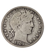 1909-O Barber 50C Half Dollar Fine Condition, Natural Color, Some Toning - $99.51 CAD