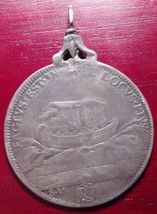 Papal State Noah’s Ark Innocent XII 1691-1700 Silver ½ Piastra Pendent - £238.46 GBP