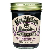 Mrs Miller's Homemade No Sugar Seedless Black Raspberry Jam, 3-Pack 8 oz. Jars - £22.38 GBP