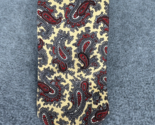Vintage Hardy Amies London Silk Paisley Necktie Yellow Red Blue Luxury Tie - $39.59