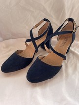 Women’s Journee Collection Blue Faux Suede Heels Size 9 Wide - £9.74 GBP