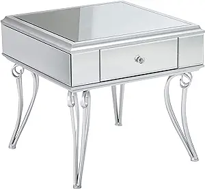 Christopher Knight Home Mamie Modern Mirrored Accent Table with Drawer, ... - £215.56 GBP