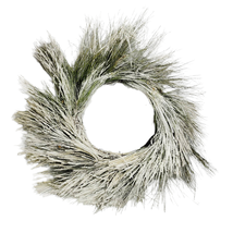 Flocked Pine Wreath 22 Inch Long Needle Grapevine Winter Holiday Project Base - £22.07 GBP
