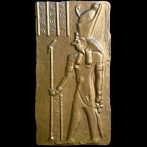 Ancient Egyptian God Horus sculpture Relief plaque Bronze Finish - £16.06 GBP