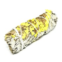 5 Inch White Sage With Yellow Sinuata ~ Smudging Incense For Smoke Clean... - £6.18 GBP