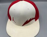 Air Jordan Hat Men 7 1/2 White Red Jumpman Flexfit Fitted Cap - $74.94