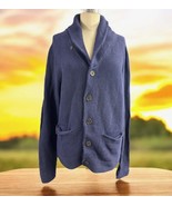 Bonobos 55% Linen/ 45% Cotton Shawl Collar Blue Slim Fit Cardigan Sweate... - $47.37 CAD