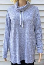 Old Navy Gray Large Funnel-Neck Sweater Long Sleeves Oversized Extra Long Large - £15.81 GBP