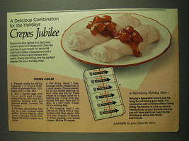 1971 Wrigley&#39;s Doublemint Gum Advertisement - recipe for Crepes Jubilee - £14.73 GBP