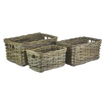 Rectangular Grey Rattan Storage Baskets - £27.03 GBP+