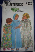 Butterick Children’s Nightgown & Robe Size A #6354 Cut to Size 4    - £4.71 GBP