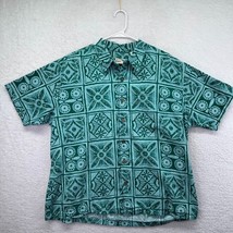 Orvis Latitudes Shirt Mens Extra Large Button Up Hawaiian Green Short Sl... - $19.80