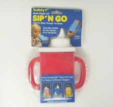 Vintage 1991 Safety 1ST Sip N Go Plastic Baby Kids Juice Box / Drink Holder Red - $37.05