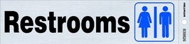 Restrooms Sticker Door SIGN 2&quot; x 8&quot; Adhesive rest bath room rooms Hillma... - $448.92 MXN