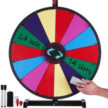 VEVOR 24 inch Spinning Prize Wheel, 14 Slots Tabletop Spinner, Heavy Duty Roulet - $168.08 CAD