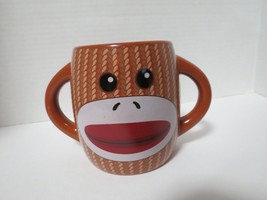 Brown Sock Monkey Coffee Tea Mug Double Sided &amp; Handle Galerie 4&quot;T - £7.78 GBP