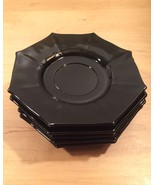 Vintage 60s Black Glass Octagon small plates/saucers- set of 5 - $468.00 MXN