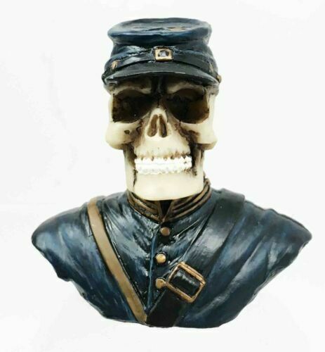 Union North Army Civil War Skeleton Skull Bust Figurine Sculpture Soldier - $12.99