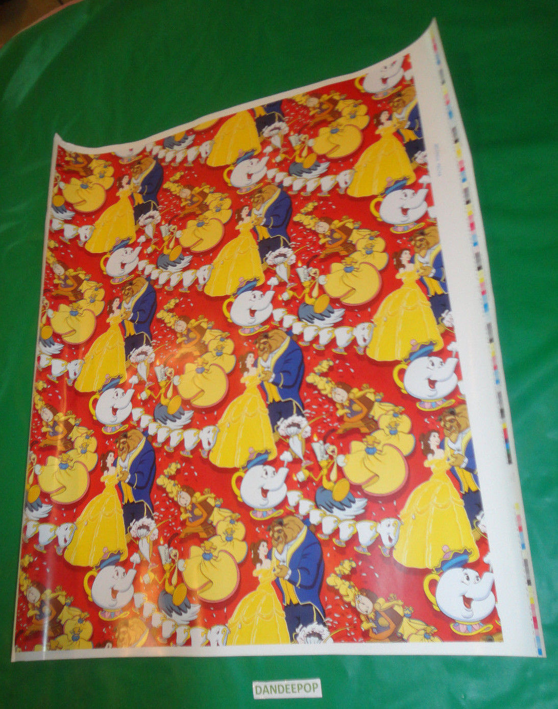 Walt Disney Beauty and The Beast 1981 Gift wrap 2nd Proof Verification Sheet - $27.71