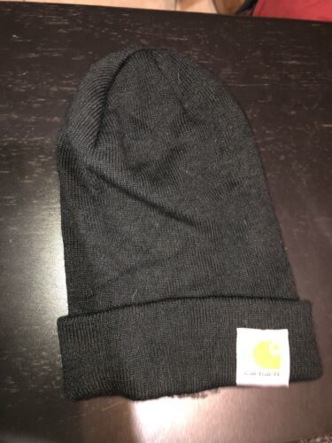 Carhartt Mens Black Knit Winter Hat Cuffed With Logo - $8.90
