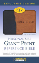 KJV Personal Size GIANT PRINT Reference Bible By Hendrickson black/tan flexisoft - £31.84 GBP