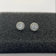 925 Silver Plated CZ Cubic Zirconia Stud Earrings for Men Women - £8.78 GBP