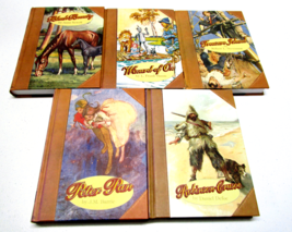 Lot of 5 Youth Literary Classics Black Beauty Wizard of Oz Treasure Island Peter - £29.92 GBP