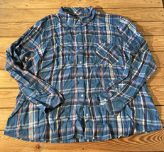 Candace cameron bure NWOT Women’s linen blend button Front shirt size XL blue x8 - £13.37 GBP
